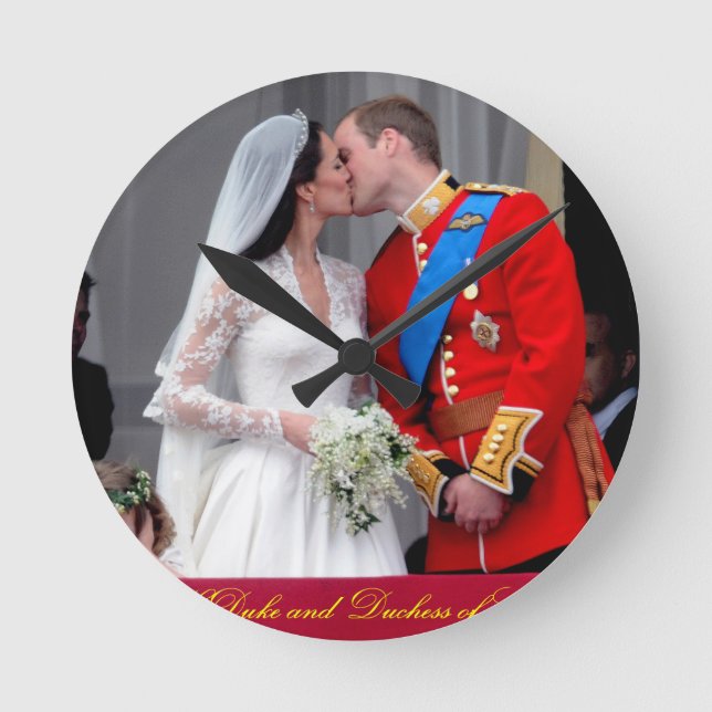 Duke and Duchess of Cambridge Royal Wedding Round Clock (Front)