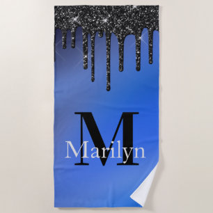 DUKE BLUE AND GLITTER BEACH TOWEL