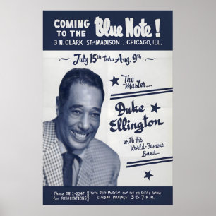 Duke Ellington jazz poster - Live at the Blue Note