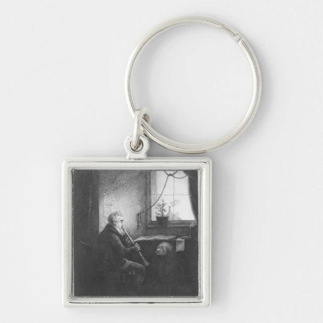 Duke Esterhazy Playing the Clarinet, 1809 Keychain (Front)