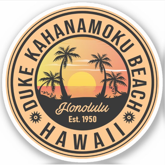 Duke Kahanamoku Beach Hawaii Retro 70s 80s Summer (Front)