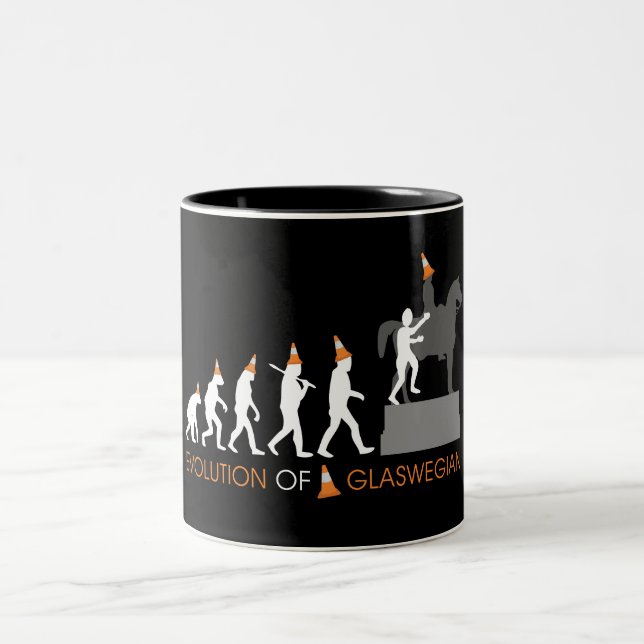 Duke of Wellington's Glasgow Traffic Cone Hat Two-Tone Coffee Mug (Center)