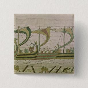 Duke William and his fleet cross the Channel 2 Inch Square Button
