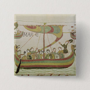Duke William of Normandy crosses the sea 2 Inch Square Button