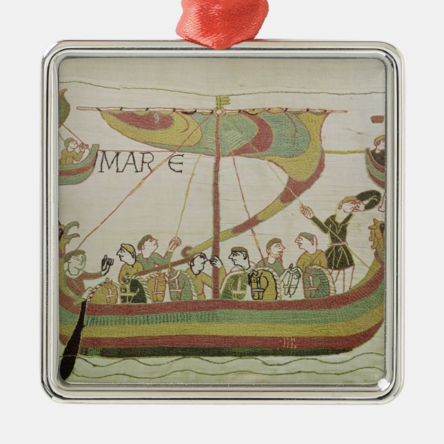 Duke William of Normandy crosses the sea Metal Ornament (Front)