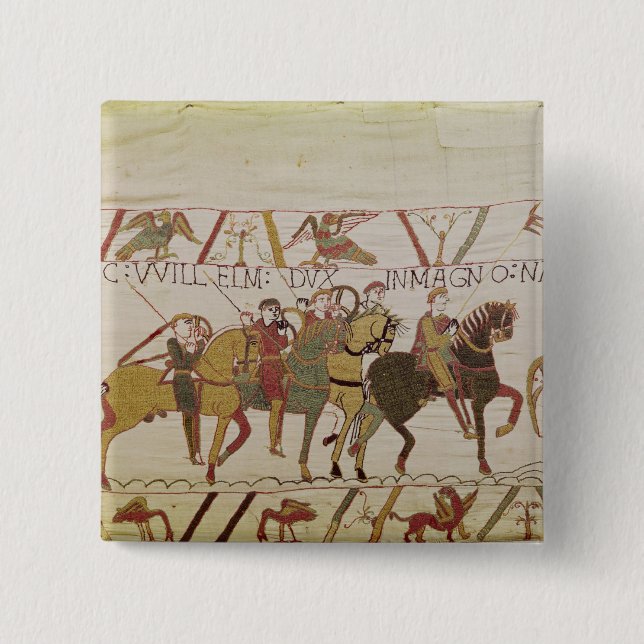 Duke William  Preparing to Sail to Pevensey 2 Inch Square Button (Front)