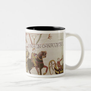 Duke William  Preparing to Sail to Pevensey Two-Tone Coffee Mug