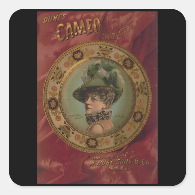 Dukes Cameo - Vintage Cigarettes Square Sticker (Front)