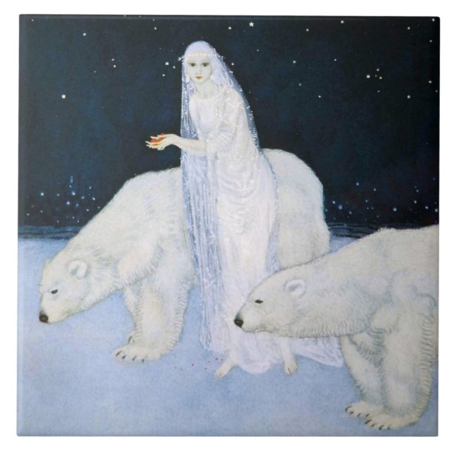 Dulac Polar Bear Winter Magic Tile Trivet Gift Box (Front)