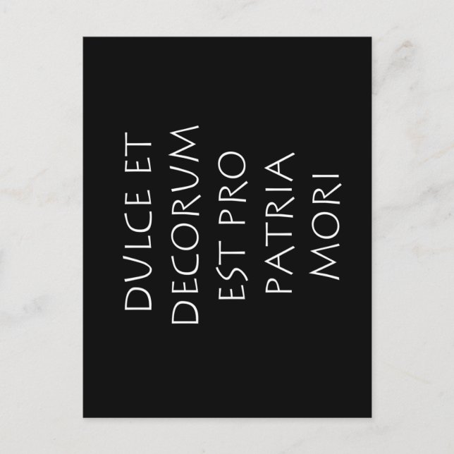 Dulce et decorum est pro patria mori postcard (Front)