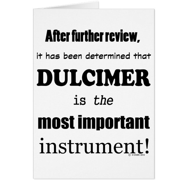 Dulcimer Most Important Instrument (Front)