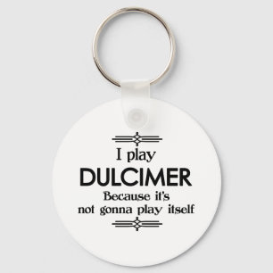 Dulcimer - Play Itself Funny Deco Music Keychain