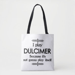 Dulcimer - Play Itself Funny Deco Music Tote Bag