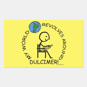 Dulcimer - World Revolves Around Rectangular Stick Sticker
