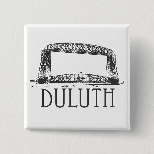 Duluth Aerial Lift Bridge 2 Inch Square Button (Front)