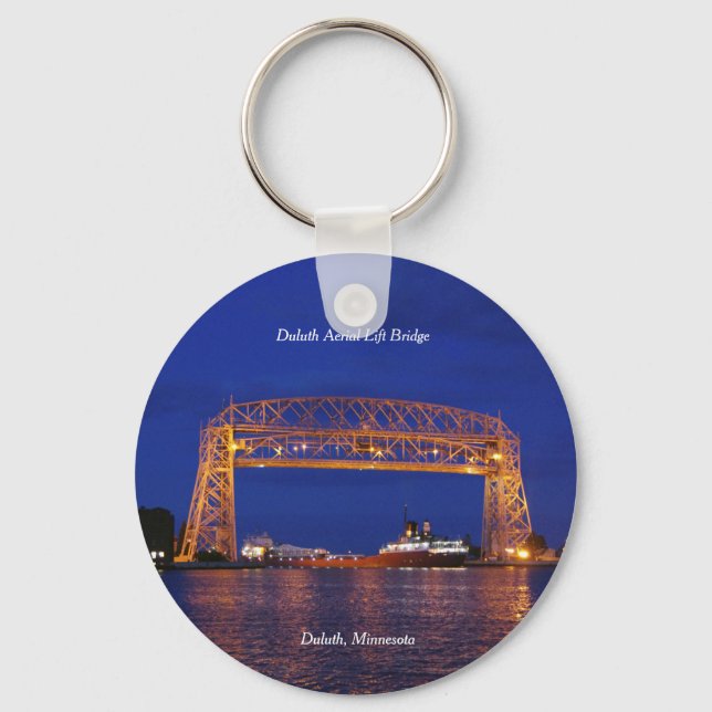 Duluth Aerial Lift Bridge & John G. Munson Keychain (Front)