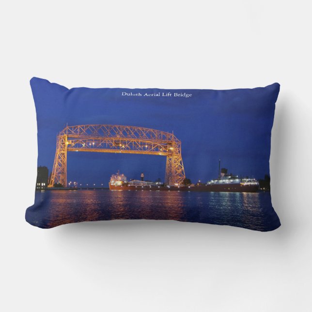 Duluth Aerial Lift Bridge & John G. Munson Lumbar Pillow (Front)