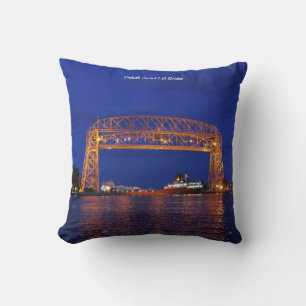 Duluth Aerial Lift Bridge & John G. Munson Throw Pillow