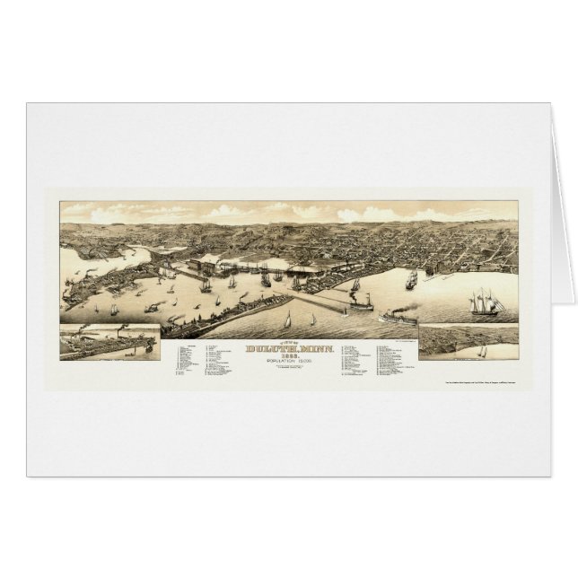 Duluth, carte panoramique de manganèse - 1883 (Devant horizontal)