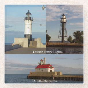 Duluth Harbour Entry Lights glass coaster