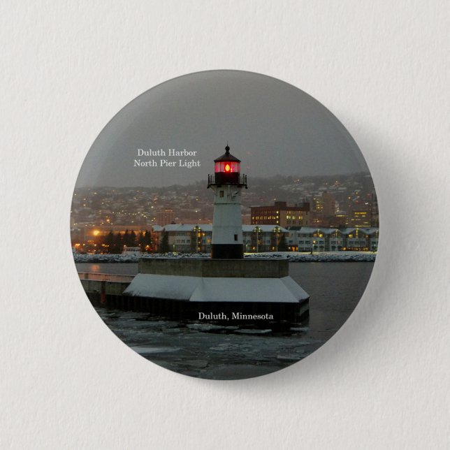 Duluth Harbour North Pier Light button (Front)