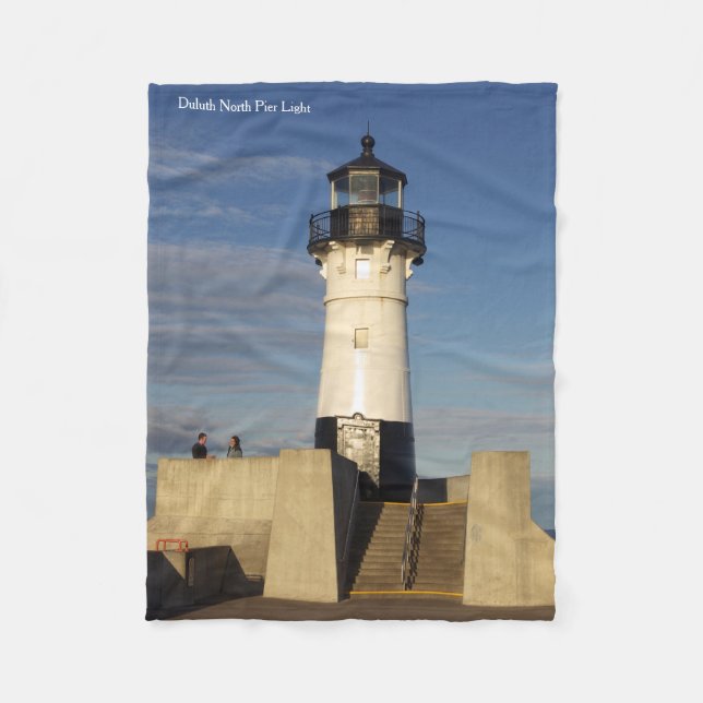 Duluth Harbour North Pier Light fleece blanket (Front)