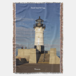 Duluth Harbour North Pier Light throw blanket