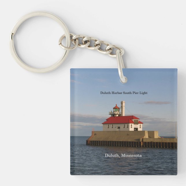 Duluth Harbour South/North Pierhead lights keychai Keychain (Front)
