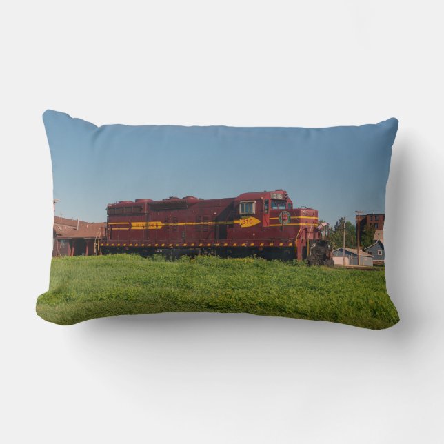 Duluth Mesabi Iron Range locomotive 312 Lumbar Pillow (Front)