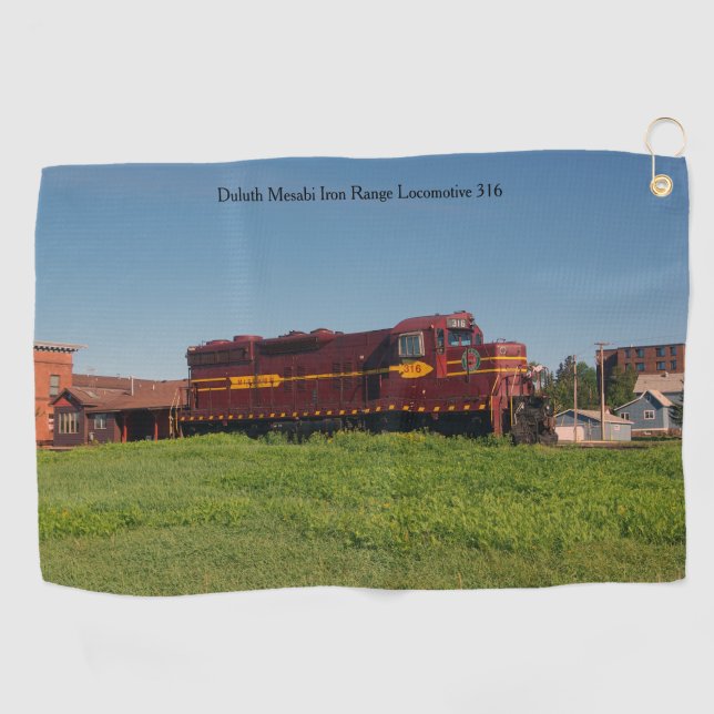 Duluth Mesabi Iron Range Locomotive 316 Golf Towel (Horizontal)