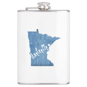 Duluth Minnesota Wood Grain Hip Flask