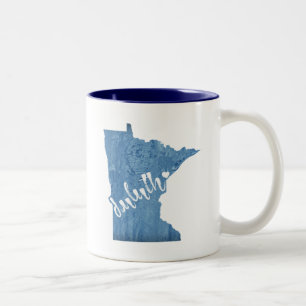 Duluth Minnesota Wood Grain Two-Tone Coffee Mug
