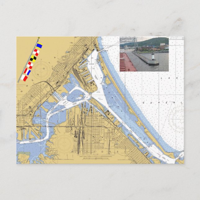 Duluth, MN Carte portuaire Signal Drapeaux navire (Devant)