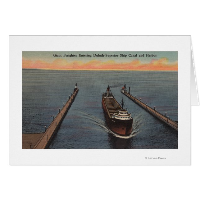 Duluth, MN - Vue du cargo entrant dans le navire (Devant horizontal)