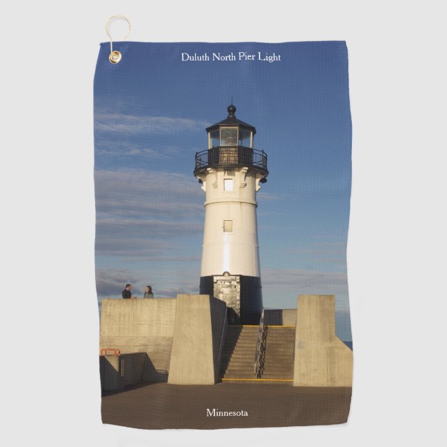 Duluth North Pier Light golf towel (Front)