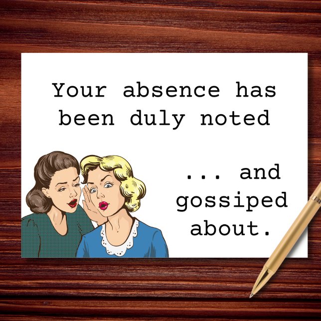 Duly Noted Absence Sarcastic Missing You Card (Creator Uploaded)