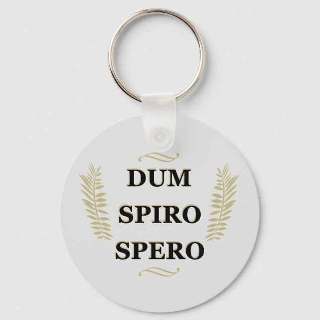 dum spiro spero, latin phrase keychain (Front)