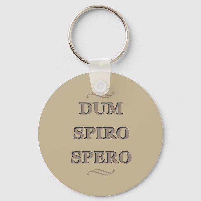 dum spiro spero, latin phrase keychain (Front)