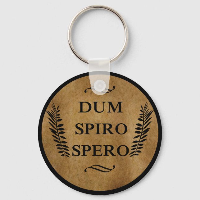 dum spiro spero, latin phrase keychain (Front)