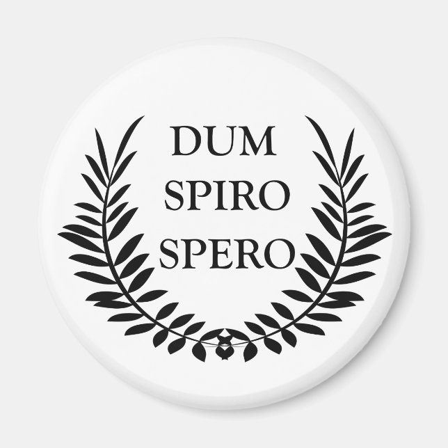 dum spiro spero, latin phrase magnet (Front)
