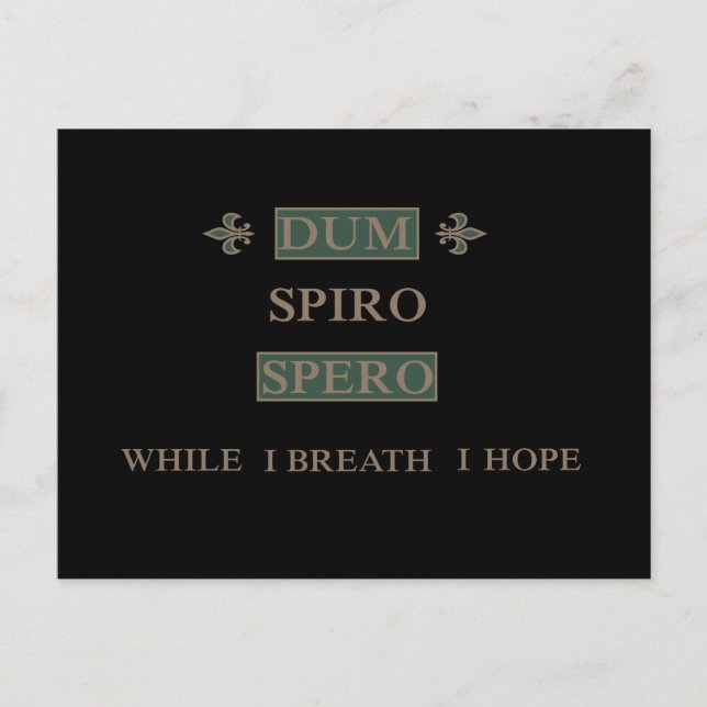 Dum spiro spero postcard (Front)