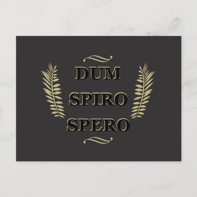 Dum spiro spero postcard (Front)