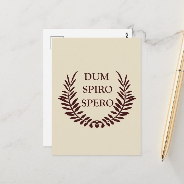 Dum spiro spero postcard (Front/Back In Situ)