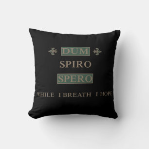 Dum spiro spero throw pillow