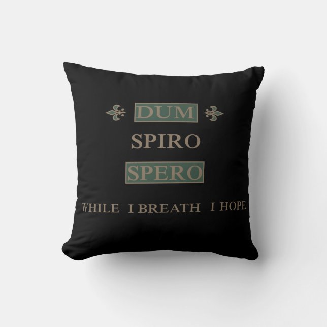 Dum spiro spero throw pillow (Front)