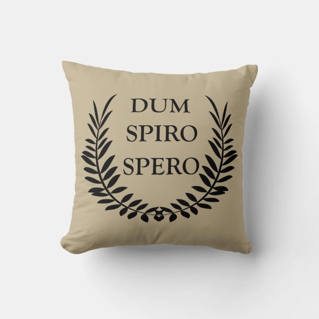 Dum spiro spero throw pillow (Front)