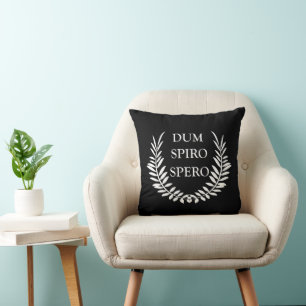 Dum spiro spero throw pillow