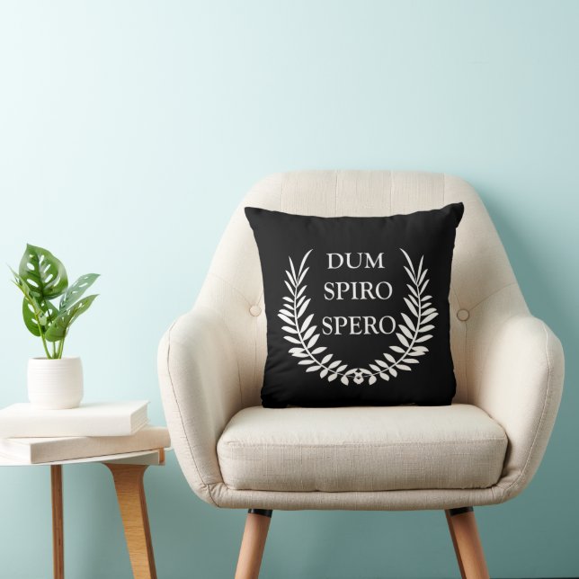 Dum spiro spero throw pillow (Chair)