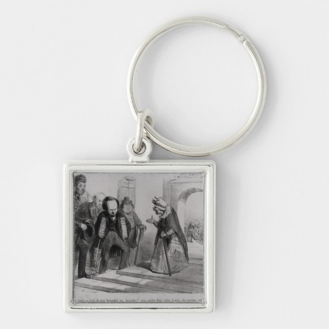 Dumas, Hugo et Balzac seeking their admission Keychain (Front)