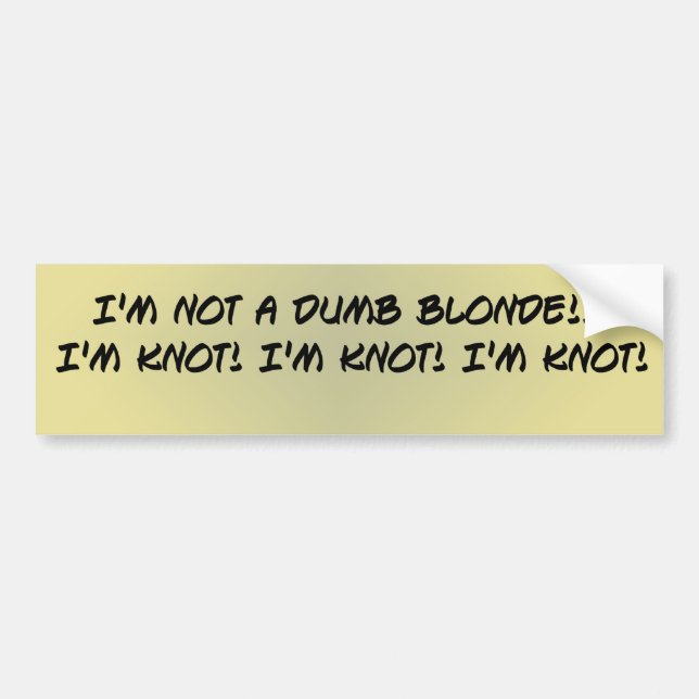 Dumb Blonde Bumper Sticker (Front)